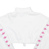 ADIDAS Cropped Womens Sweatshirt White UK 4