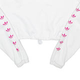 ADIDAS Cropped Womens Sweatshirt White UK 4
