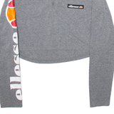 ELLESSE Cropped Womens Sweatshirt Grey 1/4 Zip S