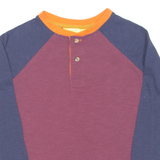 WHITE STUFF Boys T-Shirt Maroon Long Sleeve Button Neck 5-6Y
