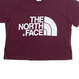 THE NORTH FACE Cropped Mens T-Shirt Maroon Crew Neck XS
