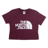 THE NORTH FACE Cropped Mens T-Shirt Maroon Crew Neck XS