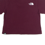THE NORTH FACE Cropped Mens T-Shirt Maroon Crew Neck XS