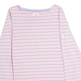 JOULES Striped Womens T-Shirt Pink Long Sleeve Crew Neck UK 10