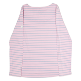 JOULES Striped Womens T-Shirt Pink Long Sleeve Crew Neck UK 10