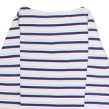 CREW CLOTHING Striped Womens T-Shirt Blue 3/4 Sleeve Crew Neck UK 12