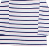 CREW CLOTHING Striped Womens T-Shirt Blue 3/4 Sleeve Crew Neck UK 12