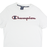 CHAMPION Mens T-Shirt White Crew Neck S
