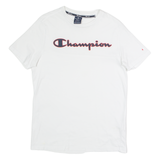 CHAMPION Mens T-Shirt White Crew Neck S