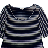 JIGSAW Striped Womens T-Shirt Blue S