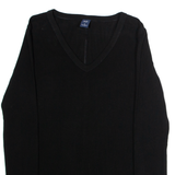 GAP Womens T-Shirt Black Long Sleeve V-Neck M
