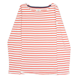 JOULES Striped Womens T-Shirt White Long Sleeve Crew Neck UK 10