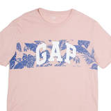 GAP Tropical Print Mens T-Shirt Pink Crew Neck S