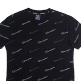 CHAMPION Mens T-Shirt Black Crew Neck S