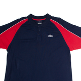 UMBRO Mens Polo Shirt Blue Colourblock 2XL