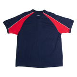 UMBRO Mens Polo Shirt Blue Colourblock 2XL