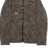 RIVER ISLAND Mens Military Jacket Brown Camouflage S