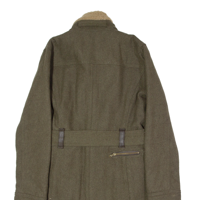 UGG Womens Trench Coat Green Wool L