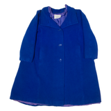 WEILL Womens Overcoat Coat Blue Wool L