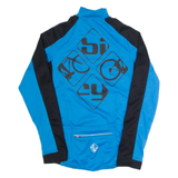 CRANE Cycling Mens Jersey Blue Long Sleeve 1/2 Zip S