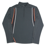 CRANE Fitness Mens Jersey Grey Long Sleeve 1/4 Zip M