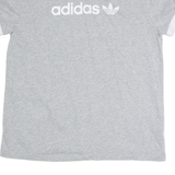 ADIDAS Womens T-Shirt Grey Crew Neck UK 12