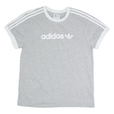 ADIDAS Womens T-Shirt Grey Crew Neck UK 12