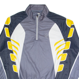 CRANE Cycling Mens Jersey Grey Long Sleeve 1/4 Zip M