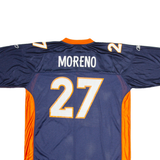 REEBOK Denver Broncos 27 Mens Football Shirt Jersey Blue USA V-Neck Nylon XL