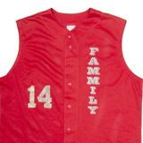 MAJESTIC Fammily 14 Mens Football Shirt Jersey Red Sleeveless USA V-Neck XL