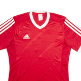 ADIDAS Mens Football Shirt T-Shirt Red V-Neck M