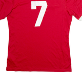 ADIDAS Mens Football Shirt T-Shirt Red V-Neck M