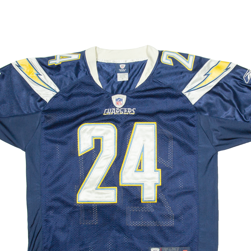 REEBOK 24 Chargers Mens Jersey Blue USA V-Neck L