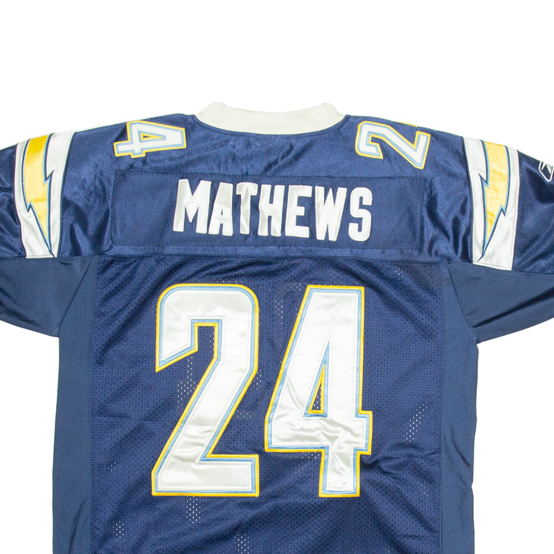 REEBOK 24 Chargers Mens Jersey Blue USA V-Neck L