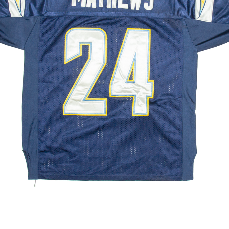 REEBOK 24 Chargers Mens Jersey Blue USA V-Neck L