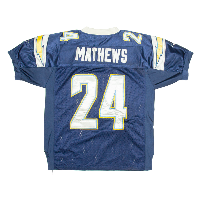 REEBOK 24 Chargers Mens Jersey Blue USA V-Neck L