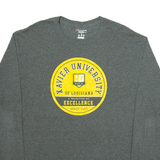 CHAMPION Xavier University Of Louisiana Mens T-Shirt Grey Long Sleeve USA L