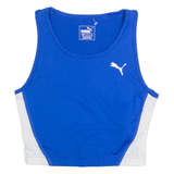 PUMA Cropped Womens T-Shirt Blue Sleeveless M