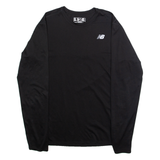 NEW BALANCE Mens T-Shirt Black Long Sleeve M