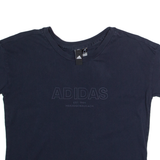 ADIDAS Cropped Womens T-Shirt Blue S