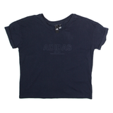 ADIDAS Cropped Womens T-Shirt Blue S