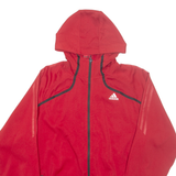 ADIDAS Mens Track Jacket Red Hooded L