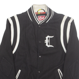 THE CROOKS Mens Varsity Jacket Black USA XL