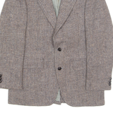 DE ROW AND SHARMA Mens Blazer Jacket Brown Wool Check S