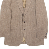 Mens Blazer Jacket Brown Wool Chevron M