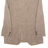 Mens Blazer Jacket Brown Wool Chevron M