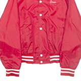 HILTON Mens Varsity Jacket Red Nylon M