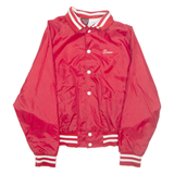 HILTON Mens Varsity Jacket Red Nylon M