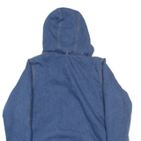 HUNTERS RUN Womens Sherpa Lined Denim Coat Blue Hooded M