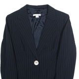 MARELLA Womens Blazer Jacket Black Viscose Striped M